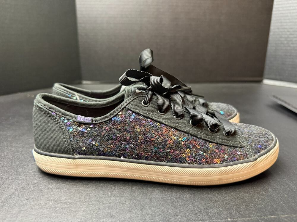 KEDS Black Sequin Casual Sneaker Size US 7 Dream Foam WF60752